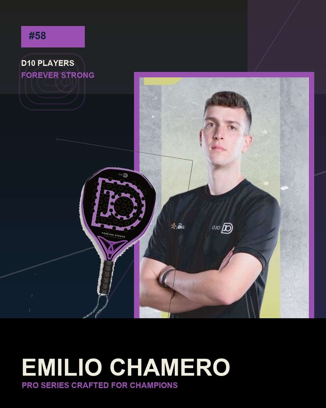 Emilio Chamero con pala D10 Pro Series